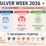 Silver Week в Японии 2026: пять выходных с 19 по 23 сентября