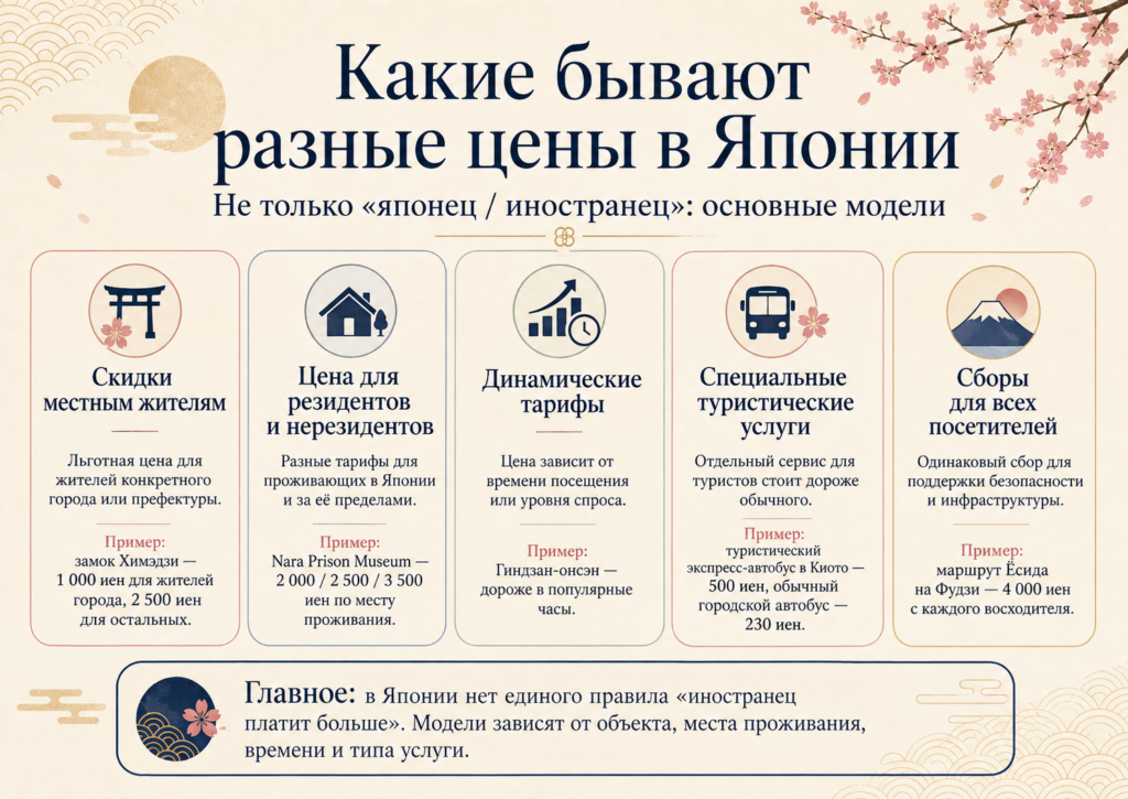 Какие модели разных цен используются в Японии